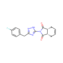 O=C1[C@H]2CC=CC[C@H]2C(=O)N1c1nc(Cc2ccc(F)cc2)n[nH]1 ZINC000064744380