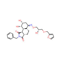 O=C1[C@H]2CC[C@H]3/C(=N\OC[C@@H](O)COCc4ccco4)C[C@@H](O)[C@@H](O)[C@@H]3[C@@H]2C(=O)N1Cc1ccccc1 ZINC000102755452