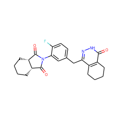 O=C1[C@H]2CCCC[C@H]2C(=O)N1c1cc(Cc2n[nH]c(=O)c3c2CCCC3)ccc1F ZINC000139299920