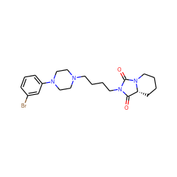 O=C1[C@H]2CCCCN2C(=O)N1CCCCN1CCN(c2cccc(Br)c2)CC1 ZINC000002183611