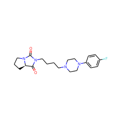 O=C1[C@H]2CCCN2C(=O)N1CCCCN1CCN(c2ccc(F)cc2)CC1 ZINC000002183631