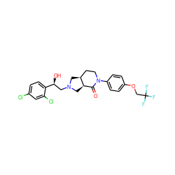 O=C1[C@H]2CN(C[C@H](O)c3ccc(Cl)cc3Cl)C[C@H]2CCN1c1ccc(OCC(F)(F)F)cc1 ZINC000096169523