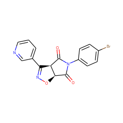 O=C1[C@H]2ON=C(c3cccnc3)[C@H]2C(=O)N1c1ccc(Br)cc1 ZINC000101210351