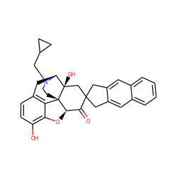 O=C1[C@H]2Oc3c(O)ccc4c3[C@@]23CCN(CC2CC2)[C@@H](C4)[C@]3(O)CC12Cc1cc3ccccc3cc1C2 ZINC000100793039