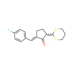 O=C1C(=C2SCCCS2)CC/C1=C\c1ccc(F)cc1 ZINC000000383961