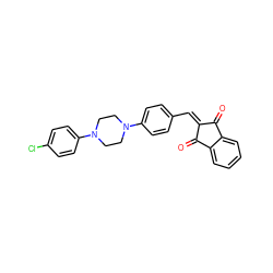 O=C1C(=Cc2ccc(N3CCN(c4ccc(Cl)cc4)CC3)cc2)C(=O)c2ccccc21 ZINC000653880653