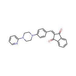 O=C1C(=Cc2ccc(N3CCN(c4ccccn4)CC3)cc2)C(=O)c2ccccc21 ZINC000653885954