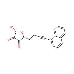 O=C1C(=O)[C@@H](CCC#Cc2cccc3ccccc23)OC1O ZINC000100802134