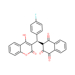 O=C1C(=O)C([C@H](c2ccc(F)cc2)c2c(O)c3ccccc3oc2=O)C(=O)c2ccccc21 ZINC001772644416