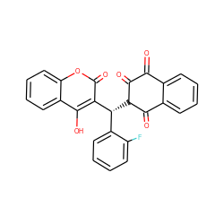 O=C1C(=O)C([C@H](c2ccccc2F)c2c(O)c3ccccc3oc2=O)C(=O)c2ccccc21 ZINC001772644657