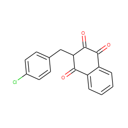 O=C1C(=O)C(Cc2ccc(Cl)cc2)C(=O)c2ccccc21 ZINC000013756586