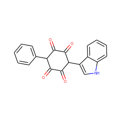 O=C1C(=O)C(c2c[nH]c3ccccc23)C(=O)C(=O)C1c1ccccc1 ZINC000037866063