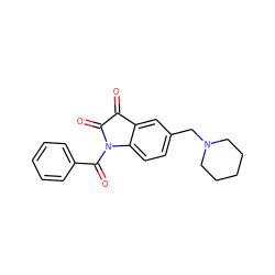 O=C1C(=O)N(C(=O)c2ccccc2)c2ccc(CN3CCCCC3)cc21 ZINC001772607754