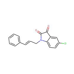 O=C1C(=O)N(C/C=C/c2ccccc2)c2ccc(Cl)cc21 ZINC000019966934