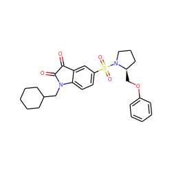 O=C1C(=O)N(CC2CCCCC2)c2ccc(S(=O)(=O)N3CCC[C@H]3COc3ccccc3)cc21 ZINC000013863064