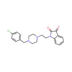 O=C1C(=O)N(CCN2CCN(Cc3ccc(Cl)cc3)CC2)c2ccccc21 ZINC000022941362