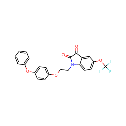 O=C1C(=O)N(CCOc2ccc(Oc3ccccc3)cc2)c2ccc(OC(F)(F)F)cc21 ZINC000096907193