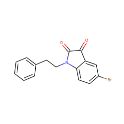 O=C1C(=O)N(CCc2ccccc2)c2ccc(Br)cc21 ZINC000002941174