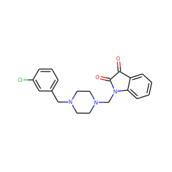 O=C1C(=O)N(CN2CCN(Cc3cccc(Cl)c3)CC2)c2ccccc21 ZINC000020045217