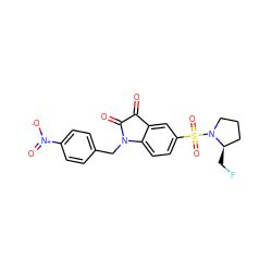 O=C1C(=O)N(Cc2ccc([N+](=O)[O-])cc2)c2ccc(S(=O)(=O)N3CCC[C@H]3CF)cc21 ZINC000103299004