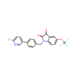 O=C1C(=O)N(Cc2ccc(-c3ccc(Cl)nc3)cc2)c2ccc(OC(F)(F)F)cc21 ZINC000045358084