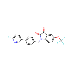 O=C1C(=O)N(Cc2ccc(-c3ccc(F)nc3)cc2)c2ccc(OC(F)(F)F)cc21 ZINC000045357706