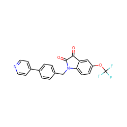 O=C1C(=O)N(Cc2ccc(-c3ccncc3)cc2)c2ccc(OC(F)(F)F)cc21 ZINC000064539937