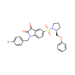 O=C1C(=O)N(Cc2ccc(Br)cc2)c2ccc(S(=O)(=O)N3CCC[C@H]3COc3ccccc3)cc21 ZINC000028702250