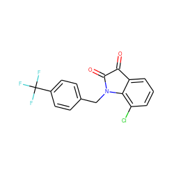 O=C1C(=O)N(Cc2ccc(C(F)(F)F)cc2)c2c(Cl)cccc21 ZINC000040828817