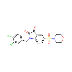 O=C1C(=O)N(Cc2ccc(Cl)c(Cl)c2)c2ccc(S(=O)(=O)N3CCOCC3)cc21 ZINC000040937554