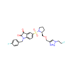 O=C1C(=O)N(Cc2ccc(F)cc2)c2ccc(S(=O)(=O)N3CCC[C@H]3COCc3cn(CCF)nn3)cc21 ZINC000042876804