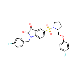 O=C1C(=O)N(Cc2ccc(F)cc2)c2ccc(S(=O)(=O)N3CCC[C@H]3COc3ccc(F)cc3)cc21 ZINC000040864521