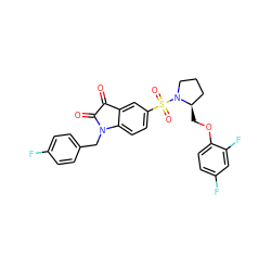 O=C1C(=O)N(Cc2ccc(F)cc2)c2ccc(S(=O)(=O)N3CCC[C@H]3COc3ccc(F)cc3F)cc21 ZINC000042877136