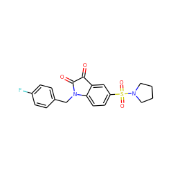 O=C1C(=O)N(Cc2ccc(F)cc2)c2ccc(S(=O)(=O)N3CCCC3)cc21 ZINC000040864519