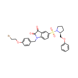 O=C1C(=O)N(Cc2ccc(OCCBr)cc2)c2ccc(S(=O)(=O)N3CCC[C@H]3COc3ccccc3)cc21 ZINC000037866134