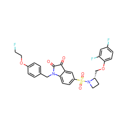 O=C1C(=O)N(Cc2ccc(OCCF)cc2)c2ccc(S(=O)(=O)N3CC[C@H]3COc3ccc(F)cc3F)cc21 ZINC000071329215