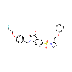 O=C1C(=O)N(Cc2ccc(OCCF)cc2)c2ccc(S(=O)(=O)N3CC[C@H]3COc3ccccc3)cc21 ZINC000059112422