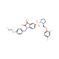 O=C1C(=O)N(Cc2ccc(OCCF)cc2)c2ccc(S(=O)(=O)N3CCC[C@H]3COc3ccc(F)cc3F)cc21 ZINC000071296454