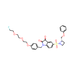 O=C1C(=O)N(Cc2ccc(OCCOCCOCCF)cc2)c2ccc(S(=O)(=O)N3CC[C@H]3COc3ccccc3)cc21 ZINC000071329600