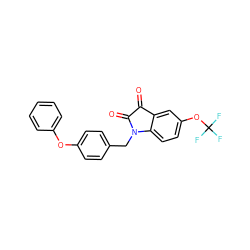 O=C1C(=O)N(Cc2ccc(Oc3ccccc3)cc2)c2ccc(OC(F)(F)F)cc21 ZINC000045390977