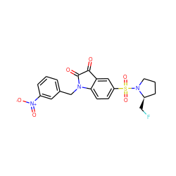 O=C1C(=O)N(Cc2cccc([N+](=O)[O-])c2)c2ccc(S(=O)(=O)N3CCC[C@H]3CF)cc21 ZINC000103299002