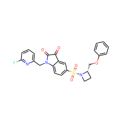 O=C1C(=O)N(Cc2cccc(F)n2)c2ccc(S(=O)(=O)N3CC[C@H]3COc3ccccc3)cc21 ZINC000013676492