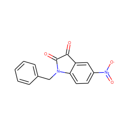 O=C1C(=O)N(Cc2ccccc2)c2ccc([N+](=O)[O-])cc21 ZINC000013863068