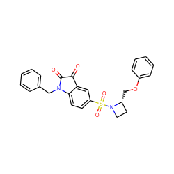 O=C1C(=O)N(Cc2ccccc2)c2ccc(S(=O)(=O)N3CC[C@H]3COc3ccccc3)cc21 ZINC000013676477