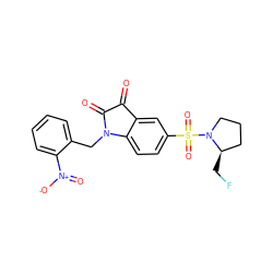 O=C1C(=O)N(Cc2ccccc2[N+](=O)[O-])c2ccc(S(=O)(=O)N3CCC[C@H]3CF)cc21 ZINC000103298999