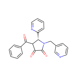 O=C1C(=O)N(Cc2cccnc2)[C@@H](c2ccccn2)C1C(=O)c1ccccc1 ZINC000004040964