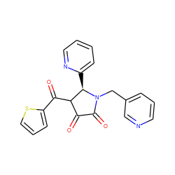 O=C1C(=O)N(Cc2cccnc2)[C@H](c2ccccn2)C1C(=O)c1cccs1 ZINC000013553154