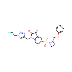 O=C1C(=O)N(Cc2cn(CCF)nn2)c2ccc(S(=O)(=O)N3CC[C@H]3COc3ccccc3)cc21 ZINC000071296945