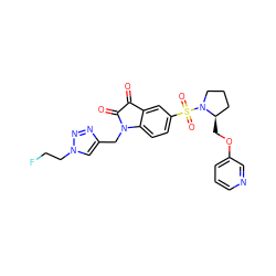 O=C1C(=O)N(Cc2cn(CCF)nn2)c2ccc(S(=O)(=O)N3CCC[C@H]3COc3cccnc3)cc21 ZINC000071330531