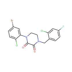 O=C1C(=O)N(c2cc(Br)ccc2Cl)CCN1Cc1ccc(F)cc1Cl ZINC000095565456